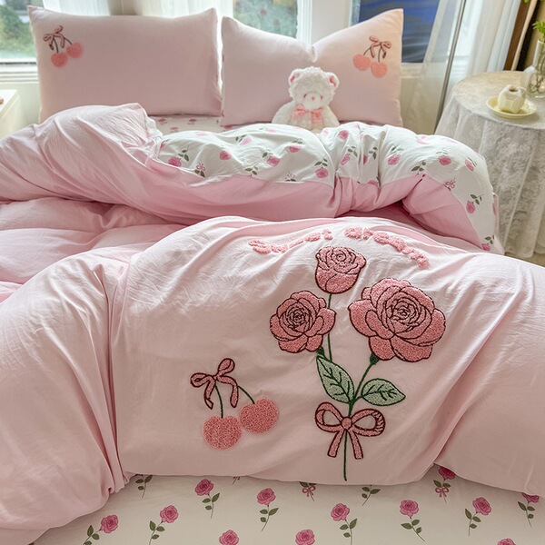 2026 new cartoon towel embroidery printed washed cotton four-piece…