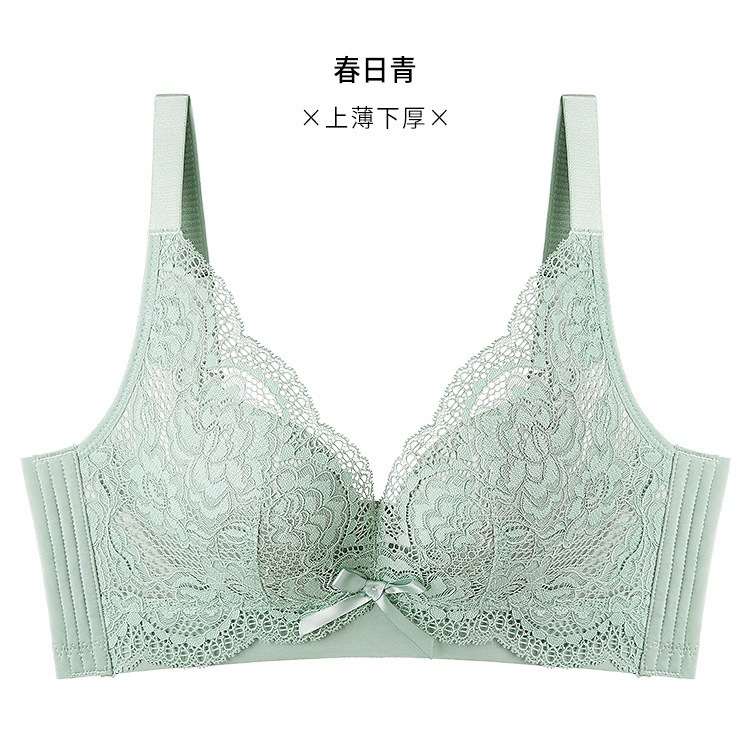 胸が小さい女性用下着、プッシュアップで大きく見せる、調節可能な胸縮小、垂れ防止レースブラ、ノンワイヤー秋冬ブラ|undefined