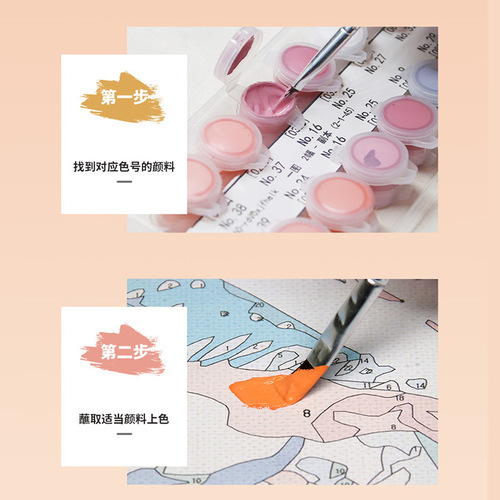 20*20 Strawberry Bear Children's DIY Digital Oil Painting Cartoon Coloring Picture Hand-painted Acrylic Painting Handicraft Decoration Painting Stand