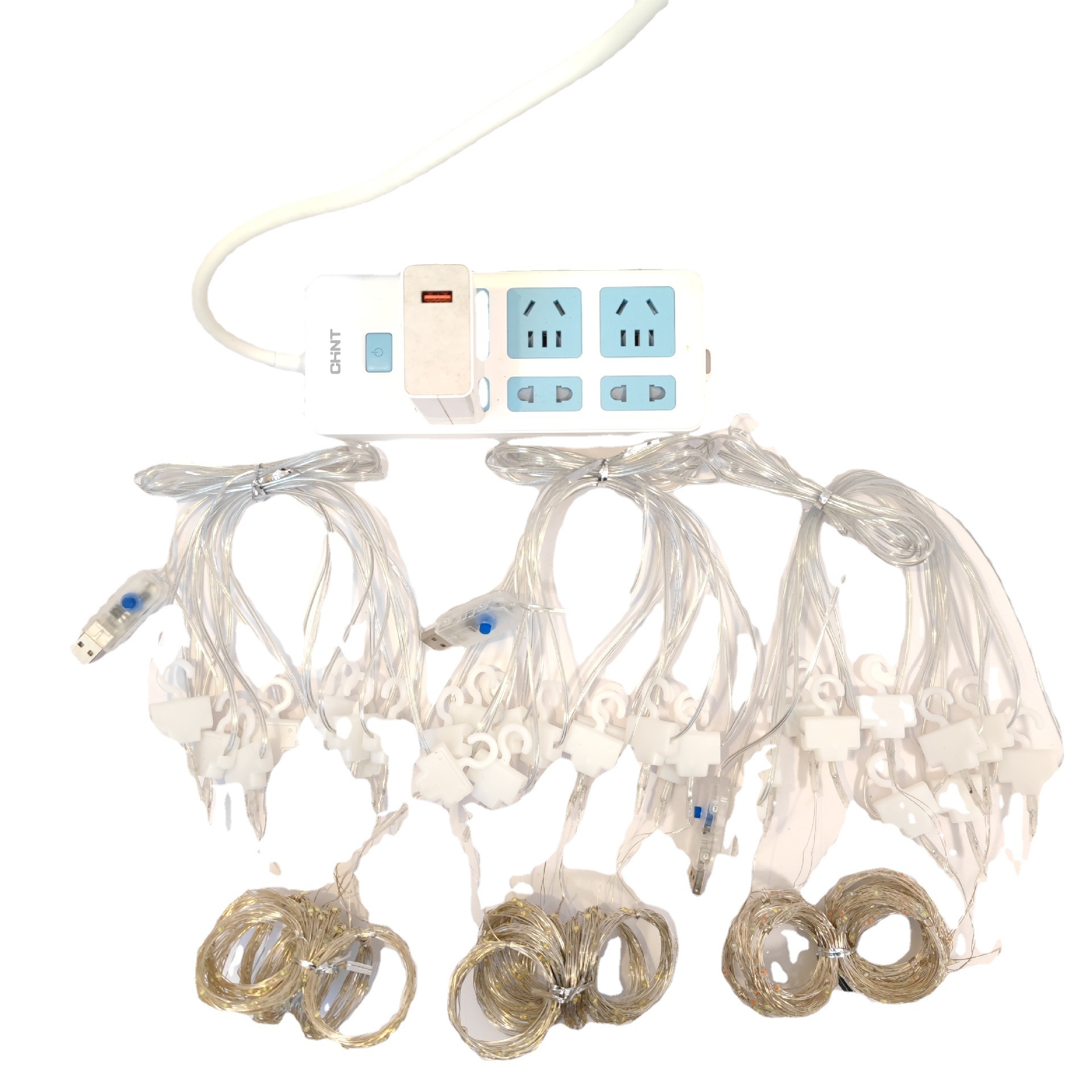 Transfronteriza Amazon LED alambre de cobre cortina de luz Cadena de luz USB control remoto 3*3 con gancho de Navidad de la boda decoración del dormitorio