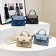 Fashion platinum Kelly bag for women 2024 spring new PU portable Western style shoulder messenger bag high-grade small square bag