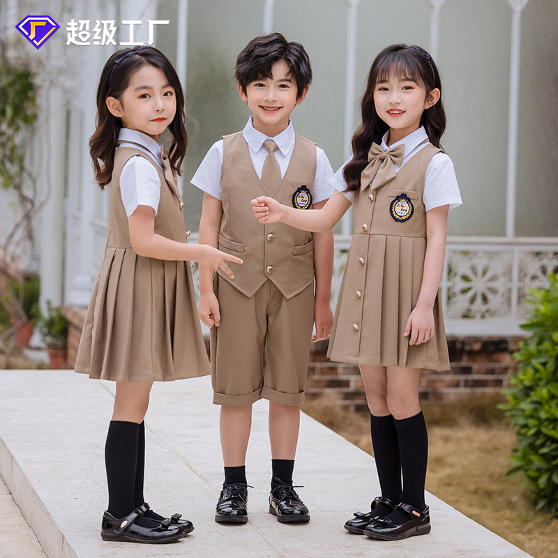 2024 Summer New Kindergarten Uniforms British Style Suits Primary School Uniforms Class Uniforms Student Performance Uniforms
