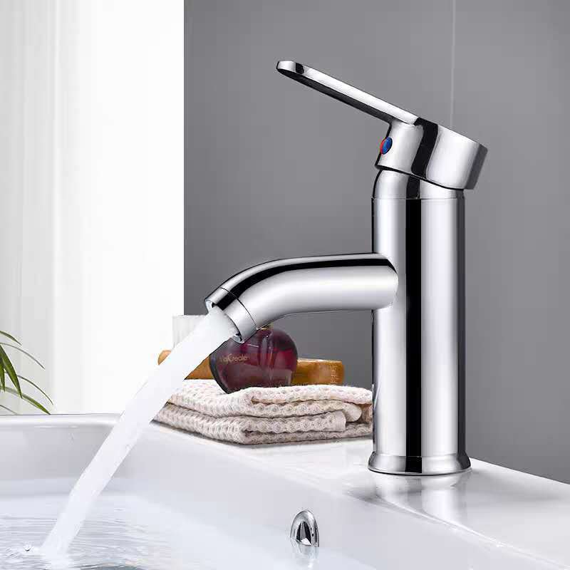 Grifo Mezclador para Lavabo de Acero Inoxidable para Agua Fría y Caliente
