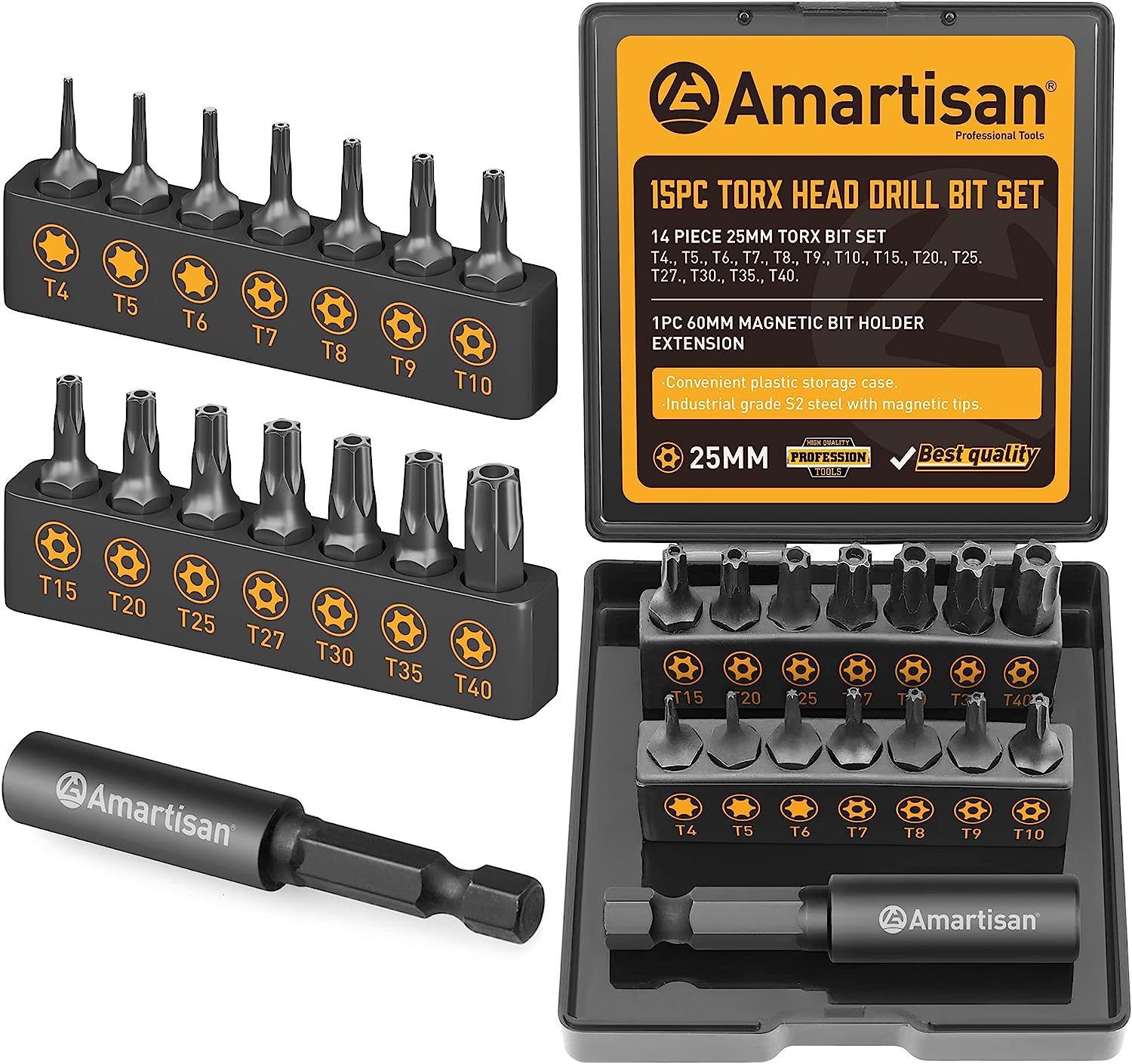 15 piezas de un conjunto de perforación de ciruela de seguridad, un conjunto de perforación de estrella anti-manipulación, un destornillador de acero S2 a la venta