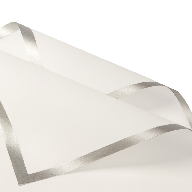 젤리 필름 [실버 가장자리-설탕 크림 화이트] 20 장/가방;(57CM * 57CM) 5%