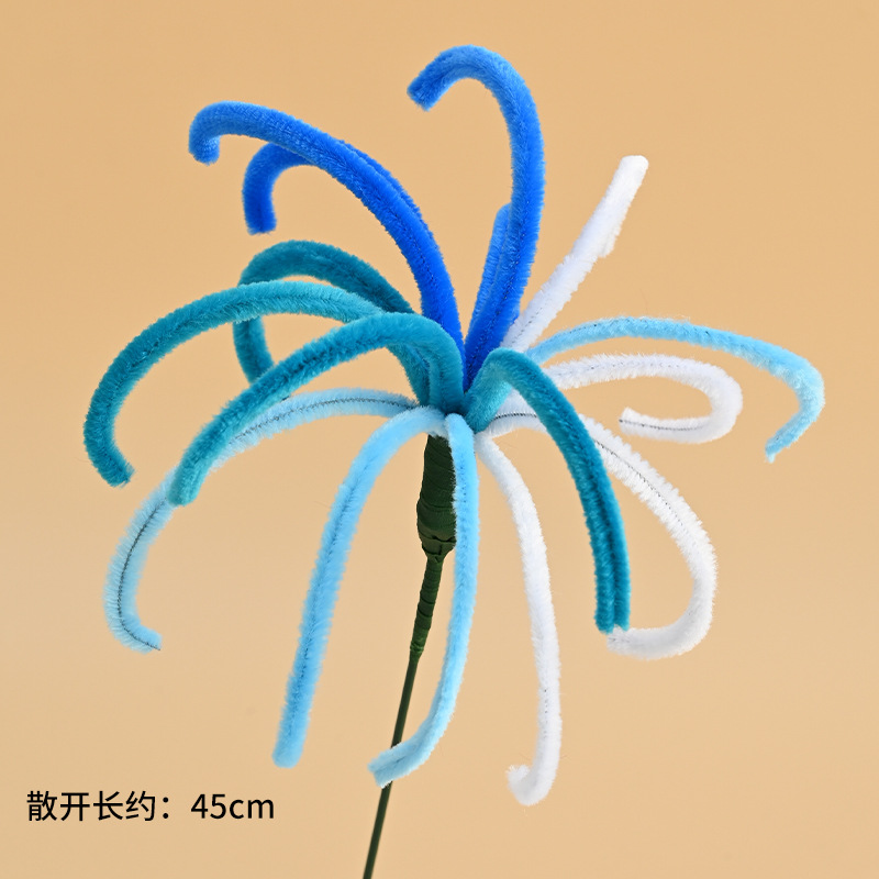 Mayorista 8mm ultra-denso de lana hecha a mano para niños diy puzzle juguete material de ramo paquete de color macarón barra de torsión