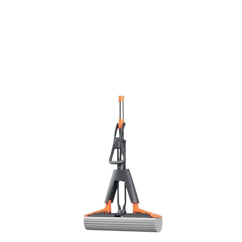 Hand-free washable sponge mop for home use—new model, absorbent, foldable, large size, with double squeezing mechanism and rubberized cotton for efficient wringing.