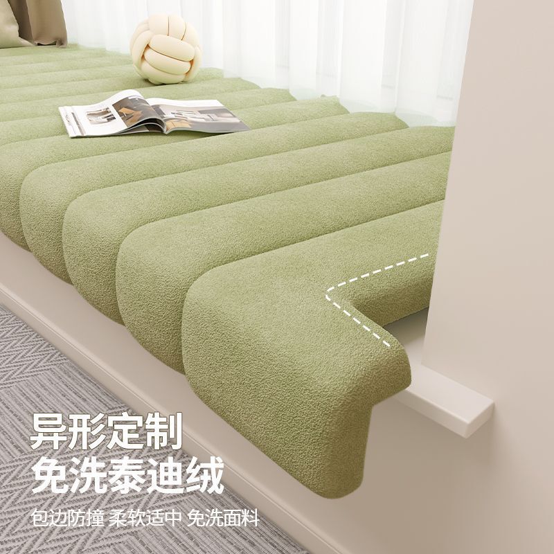 2024 new teddy velvet bay window mat window mat hanging edge light luxury simple removable and washable balcony tatami cushion