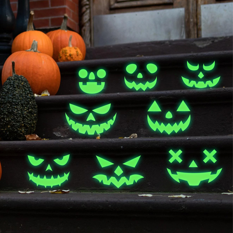 Luminous Pumpkin Expression Halloween Fluorescent Luminous Wall Sticker Living Room Bedroom Wall Self-Adhesive Holiday Decoration Sticker Luminous Pumpkin Expression Halloween Fluorescent Luminous Wall Sticker Living Room Bedroom Wall Self-Adhesive Holiday Decoration Sticker