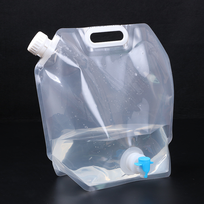 Bolsas de cerveza plegables prefabricadas, bolsas transparentes con boquilla para envasado de cerveza, bolsas de cerveza para llevar, bolsas portátiles con válvula para almacenamiento de agua