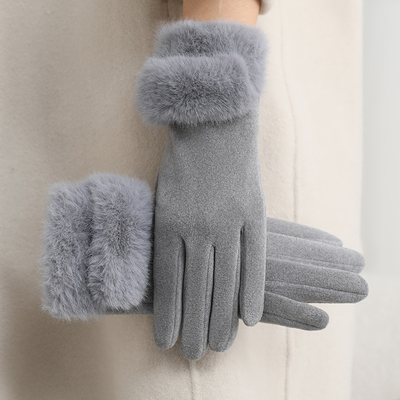 Guantes Térmicos Táctiles para Mujer de Poliéster, A prueba de Viento para Exteriores en Invierno