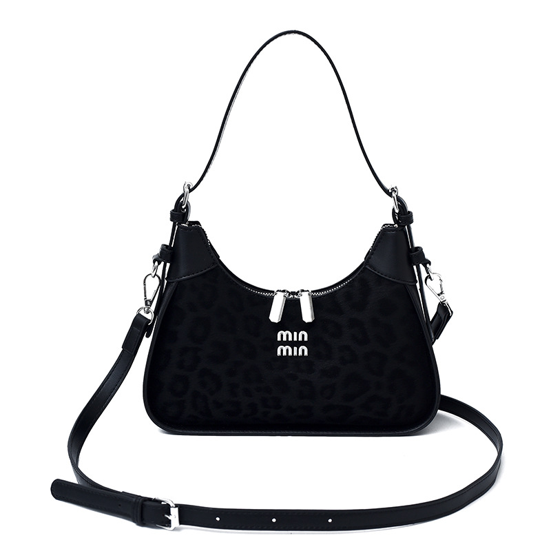 Niche Zhong bolso de brazo de diseño mujer 2025 nuevo estilo de alta sensación de bolso de hombro universal de moda con patrón de leopardo mochila