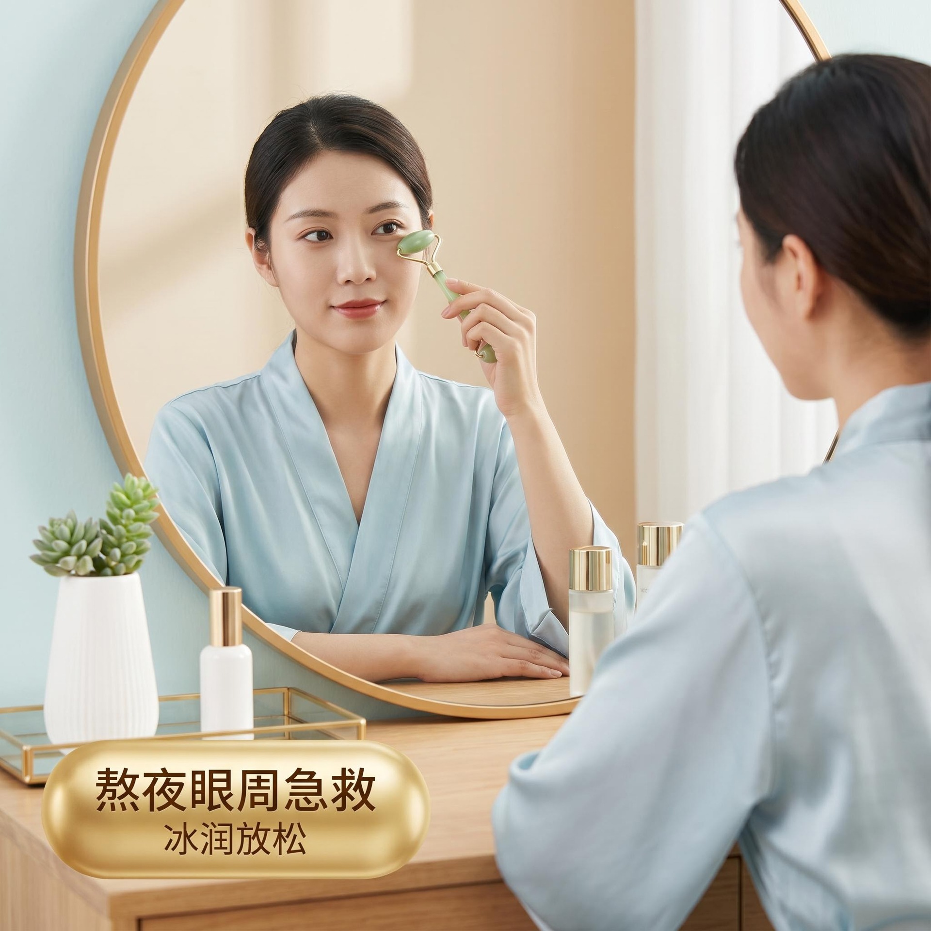 Rodillo de Masaje de Jade de Fábrica Hongxing para Rostro, Ojos y Cuello, Palo de Masaje, Dispositivo de Belleza Xiuyu, Terapia