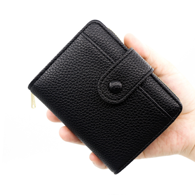 Nueva cartera transfronteriza de las mujeres simple patrón lychee cremallera monedero corto chica cartera al por mayor