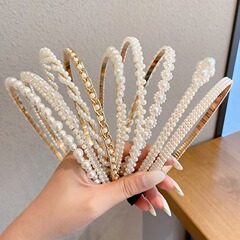 高級模造パールヘッドバンド、スーパーフェアリーヘッドバンド、ネットセレブヘアピン、シンプルで万能なヘッドバンド、気質ヘアアクセサリー