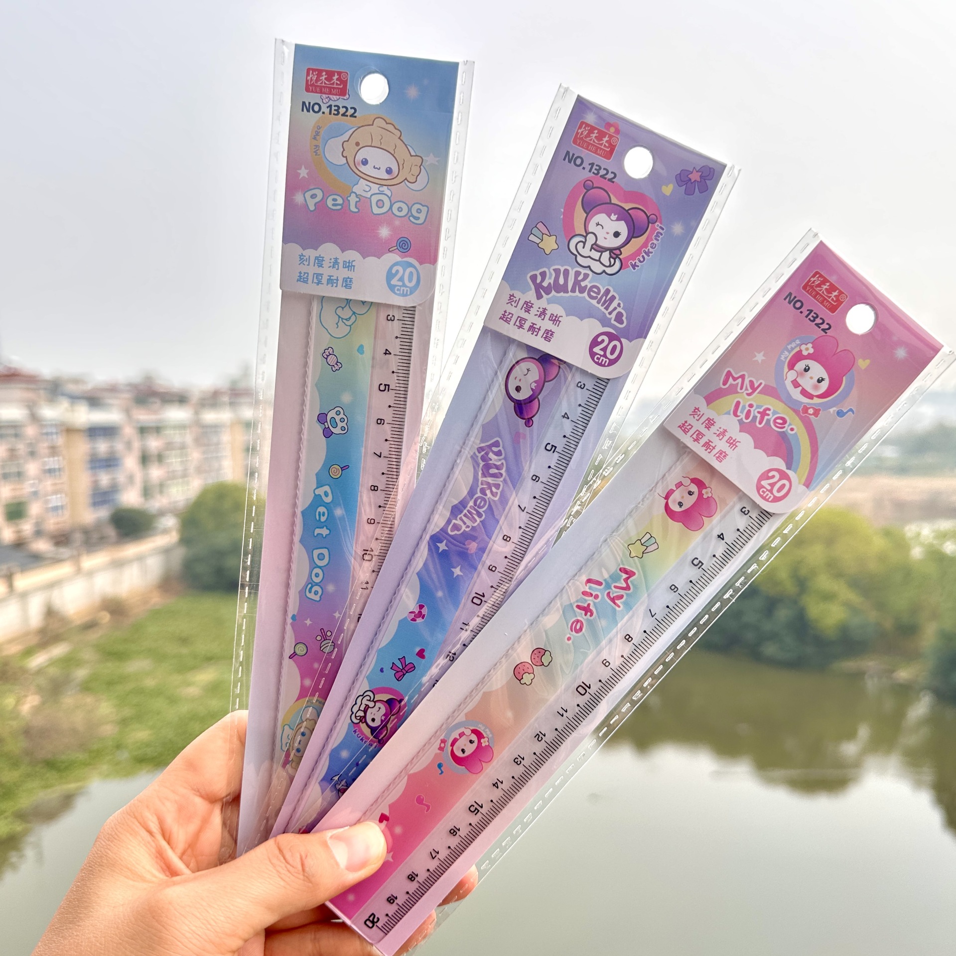 CyiMu - 1320 Capibala regla de dibujos animados descompresión regla de dibujo de dibujo de dibujo suministros de medición de examen de regalo de apertura de papelería