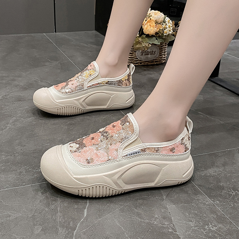 Women's Casual Floral Sequins Round Toe Casual Shoes display picture 22