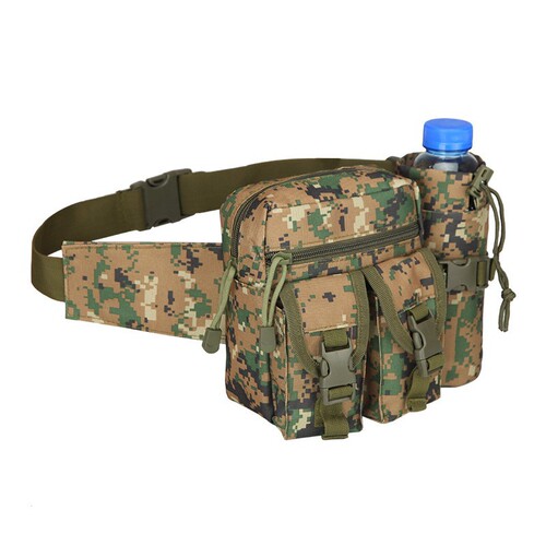 Sports water bottle, waist bag, tactical bag, outdoor military fan, multifunctional small waist bag, tool shoulder bag, cycling travel storage bag