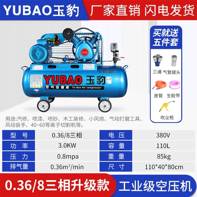 small 220V spray paint air — Hava kompressorları - copper-3kw-three-cylinder-0368-three-phase