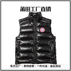 亮面免洗2025秋冬季新款黑色轻薄短款羽绒服女款马甲休闲外套女