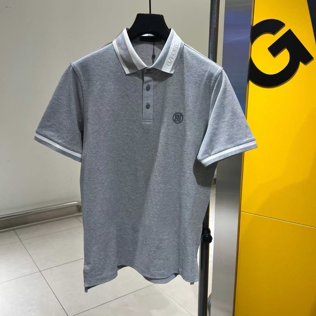 25 Spring Original New Golf Clothing Men's Color-Blocked Lapel Short-Sleeved T-Shirt Casual Sports Top