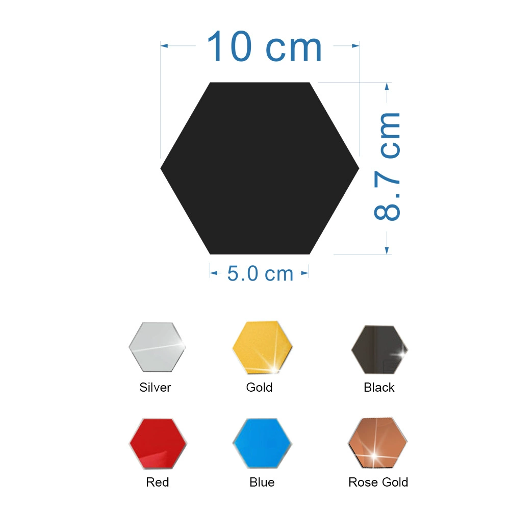 Acrylic 3D Self-Adhesive Wall Mirror, Waterproof, 12-Piece Set, Multiple Sizes
