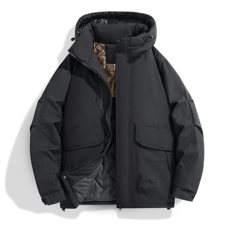 Transfronterizo corto de invierno de algodón de plumón de hombre nuevo encapuchado a prueba de frío al aire libre a prueba de viento grueso chaqueta de moda masculina image 7