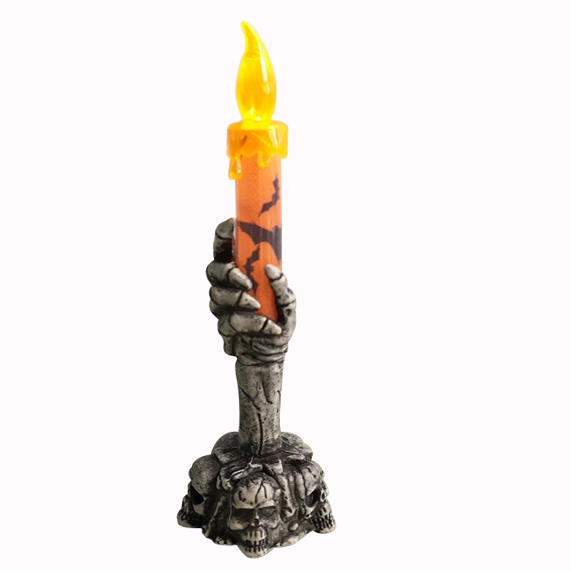 Productos de Halloween fantasmas festivales atmósfera diseño props de plástico fantasma mano lámpara de noche lámpara de esqueleto lámpara LED vela luminosa