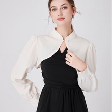 新中式盘扣开衫披肩女士改良外穿配裙子旗袍立领现货上衣高档防晒