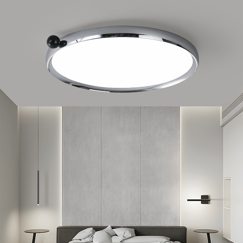 lámpara de dormitorio minimalista ultra delgada retro color nuez de espectro completo protector de ojos estilo japonés silencioso viento lámpara de techo de habitación