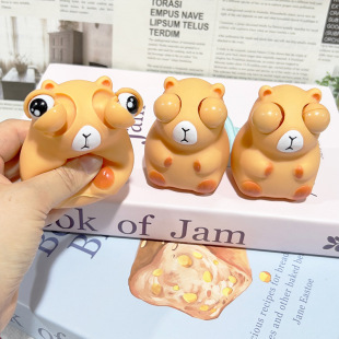 Cross-border squinting vegetable worm decompression toy eye-popping kappibala pinching music squeeze vent decompression toy factory