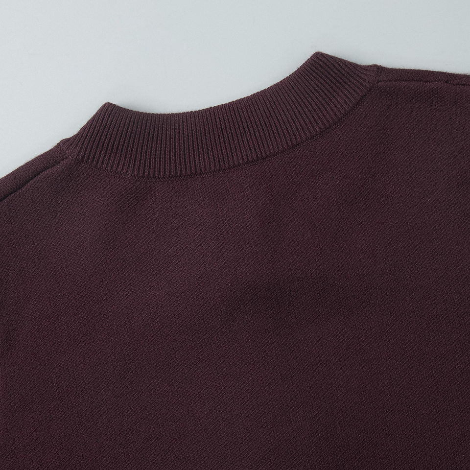 Bộ len dệt kim nữ áo cardigan tay dài quần dài màu trơn — Màu nâu, màu xám, mơ chi tiết 18