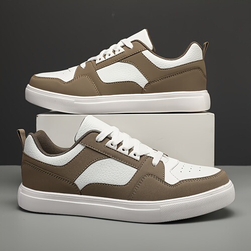 Men's Low Top Lace-Up Casual Sneakers Breathable Fabric