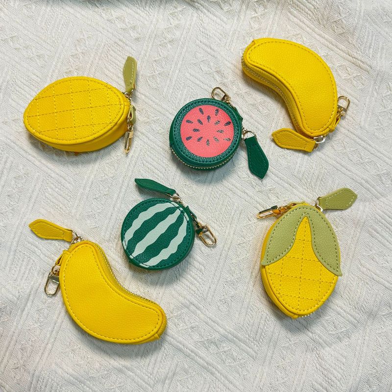 跨境新品Cute Fruit Leather Bag Charm可爱水果皮包吊饰迷你钱包|undefined