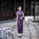 Lin Xiangman Purple Long Cheongsam 2025 Spring New New Chinese Style High-end Temperament Short-sleeved National Style dress