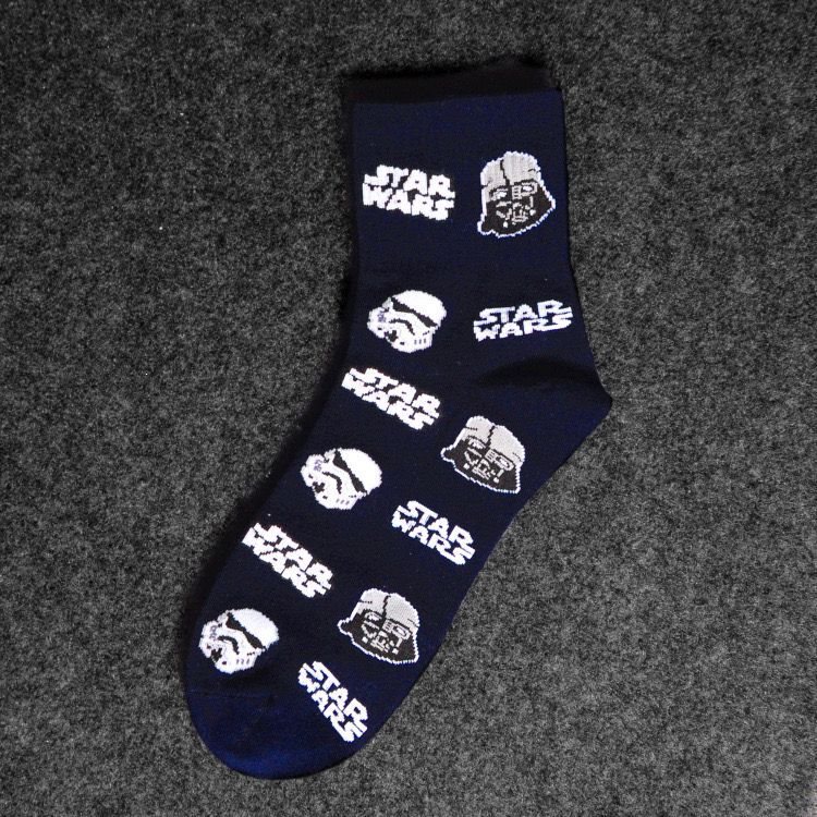 Men's trendy Star Wars socks, letter-print cotton socks, breathable STARWARS men's sports mid-calf Xinjiang cotton socks