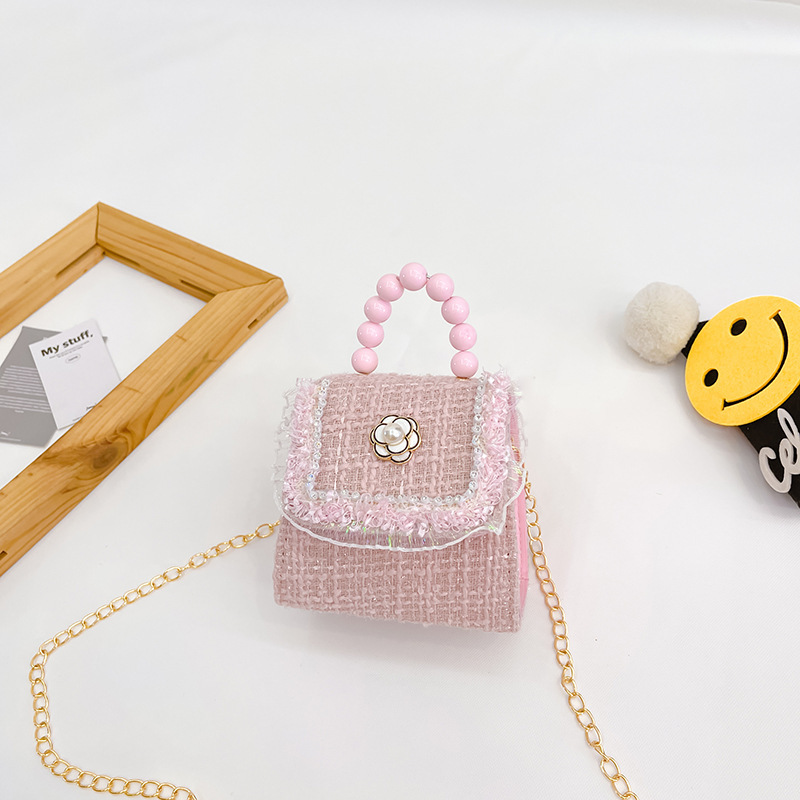 Bolso de los niños de otoño e invierno Nueva Moda Perla Chica bolsa de mensajero linda princesa niña bebé estilo Exterior cambio bolsa de accesorios