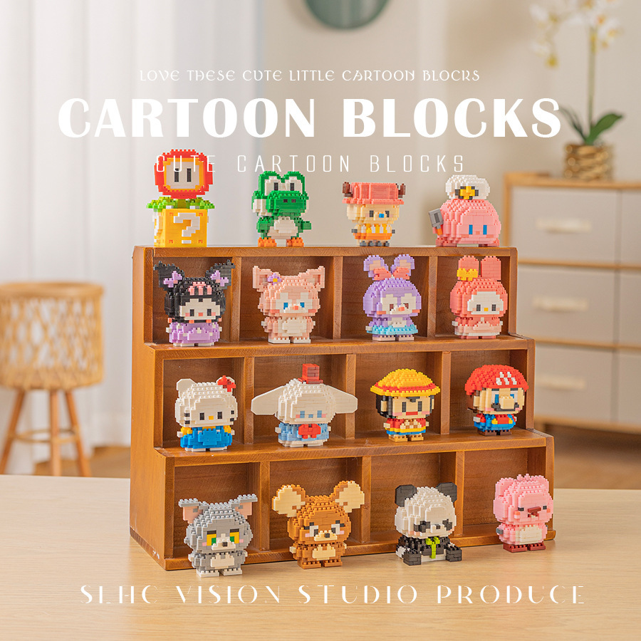 Muñecas de dibujos animados compatibles Le ciego caja de partículas pequeñas bloques de construcción puzzle ensamblaje juguetes para niños regalos al por mayor image 5