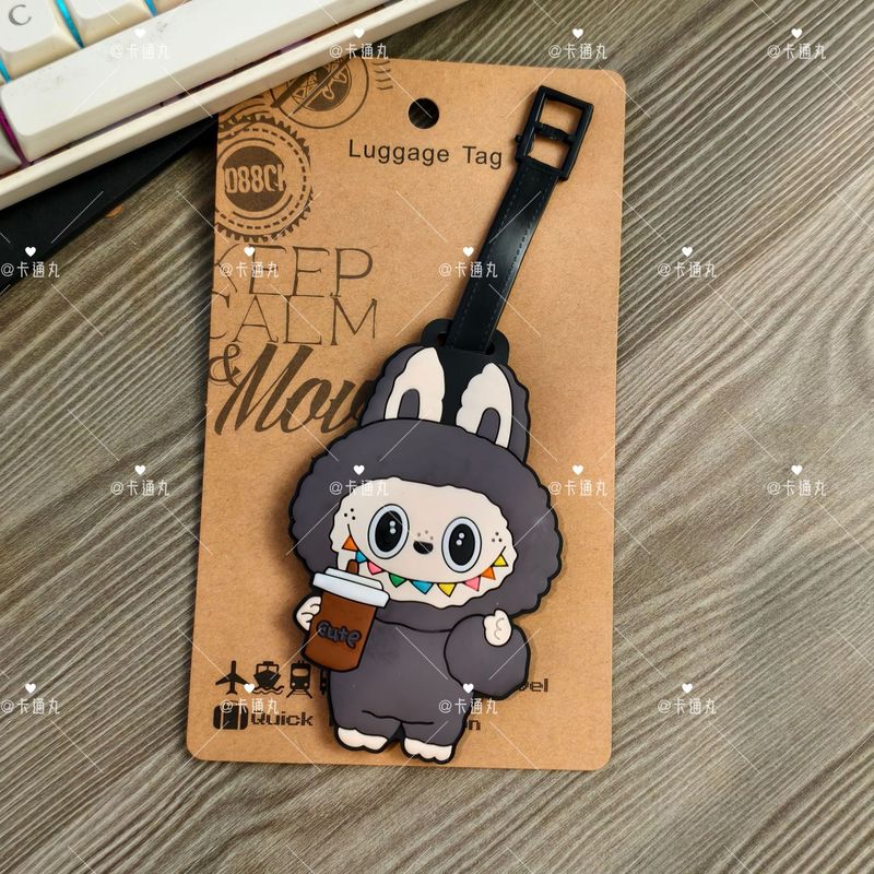Labubu搞怪恶魔行李牌可爱卡通拉布布登机牌书包旅游托运吊牌周边|undefined