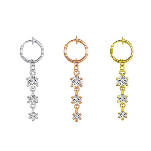 Cross-Border Jewelry Four-Claw Zircon Pendant Free Piercing Navel Ring Amazon Piercing Spot Wholesale