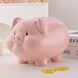 [No. 1 7inch] Piggy Bank 2024 New Style Can Only in and Out Ceramic Piggy Bank Piggy Bank for Adults