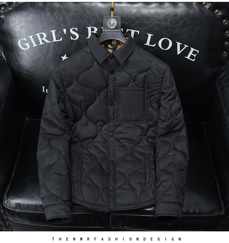 Veste slim style coréen pour homme – Manteau en coton à revers diamants – Vêtements d'extérieur décontractés tendance pour le printemps et l'automne_voghion.com