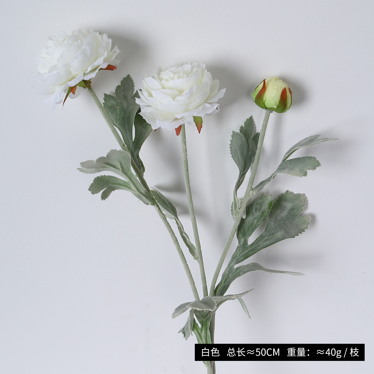 Flores de peonía extranjera de alta gama flocado 3 flores de loto de rocío decoración del hogar adornos falsos flores en vivo flores de simulación al por mayor