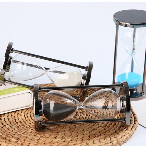 Metal hourglass timer home decoration glass ornaments creative birthday gifts gifts wholesale jewelry crafts