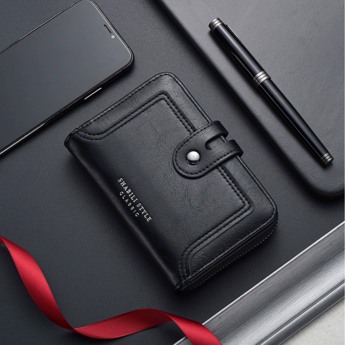 Новый мужской кошелек персонализированный короткий зажим на молнии