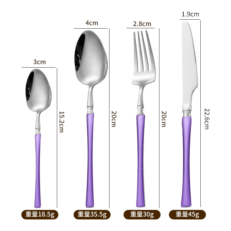 Púrpura plata-Conjunto de 4 piezas