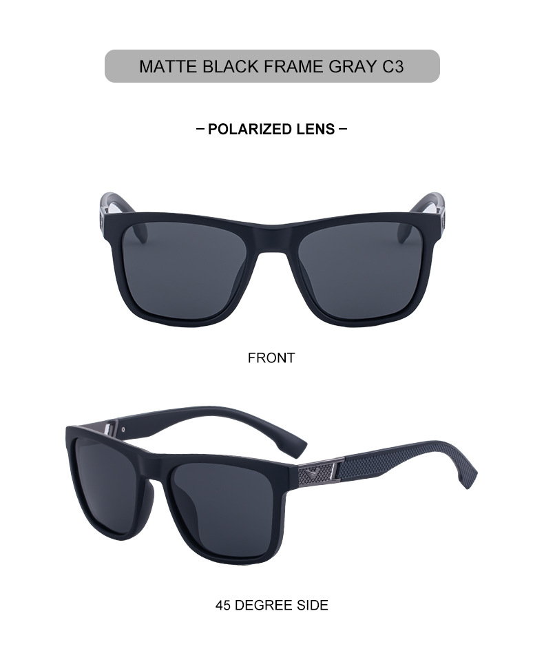 Neue modische eckige polarisierte Sonnenbrillen für Männer - persönlicher Trendy-Look mit Premium-Gefühl, UV-Schutz für draußen und Angeln, Herren-Sonnenbrille für den Export
