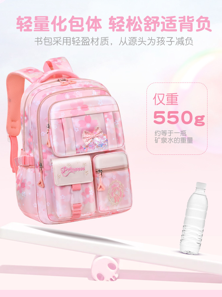 Mochila escolar infantil para estudiantes de primaria de grado 1 - 3 - 6 chicas lindas moda dulce gran capacidad de hombro ligero