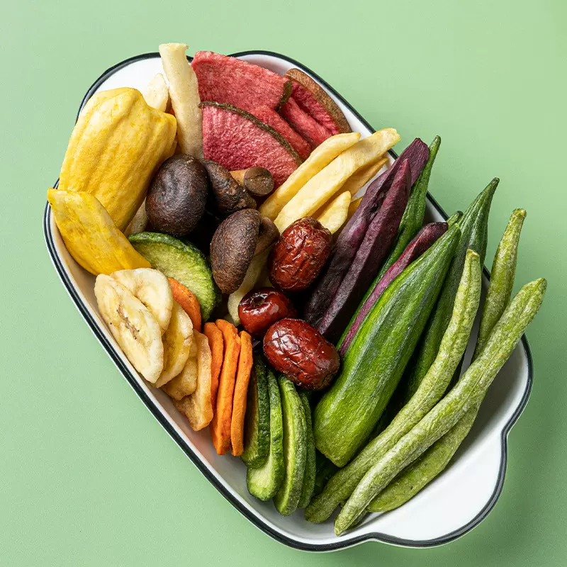 呆小帝工厂现货12种综合果蔬脆6*100g袋装果蔬干休闲零食批发