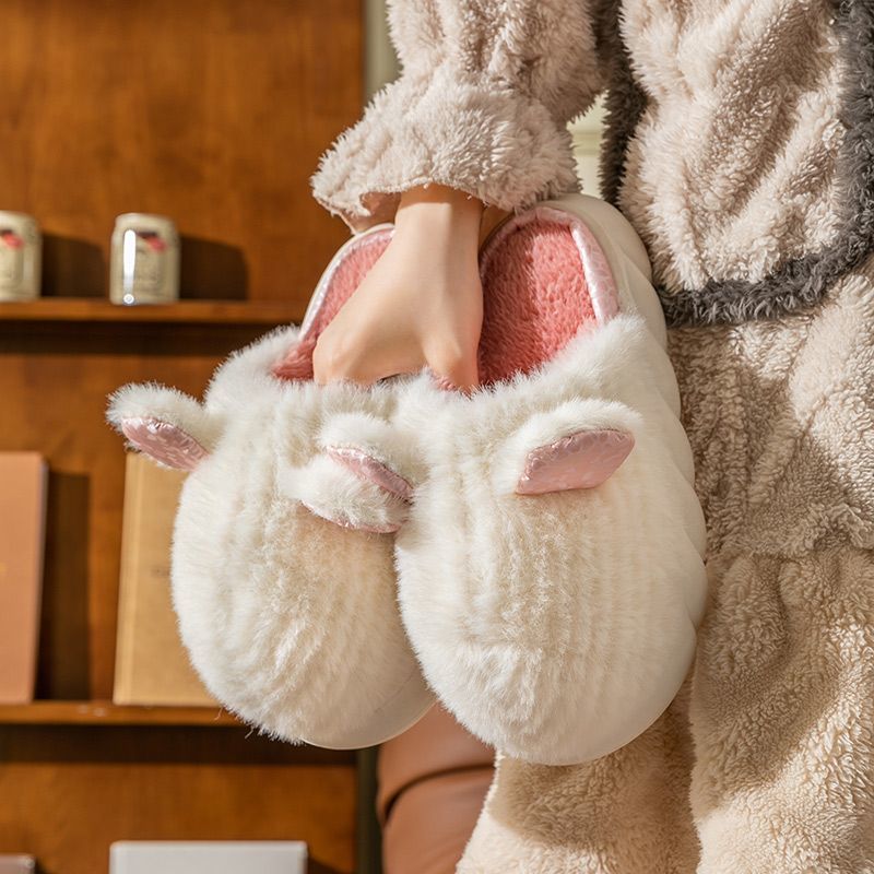 Zapatillas de algodón Cixi damas primavera y otoño invierno interior antideslizante hogar cálido hogar pareja invierno pelo felpa hombre